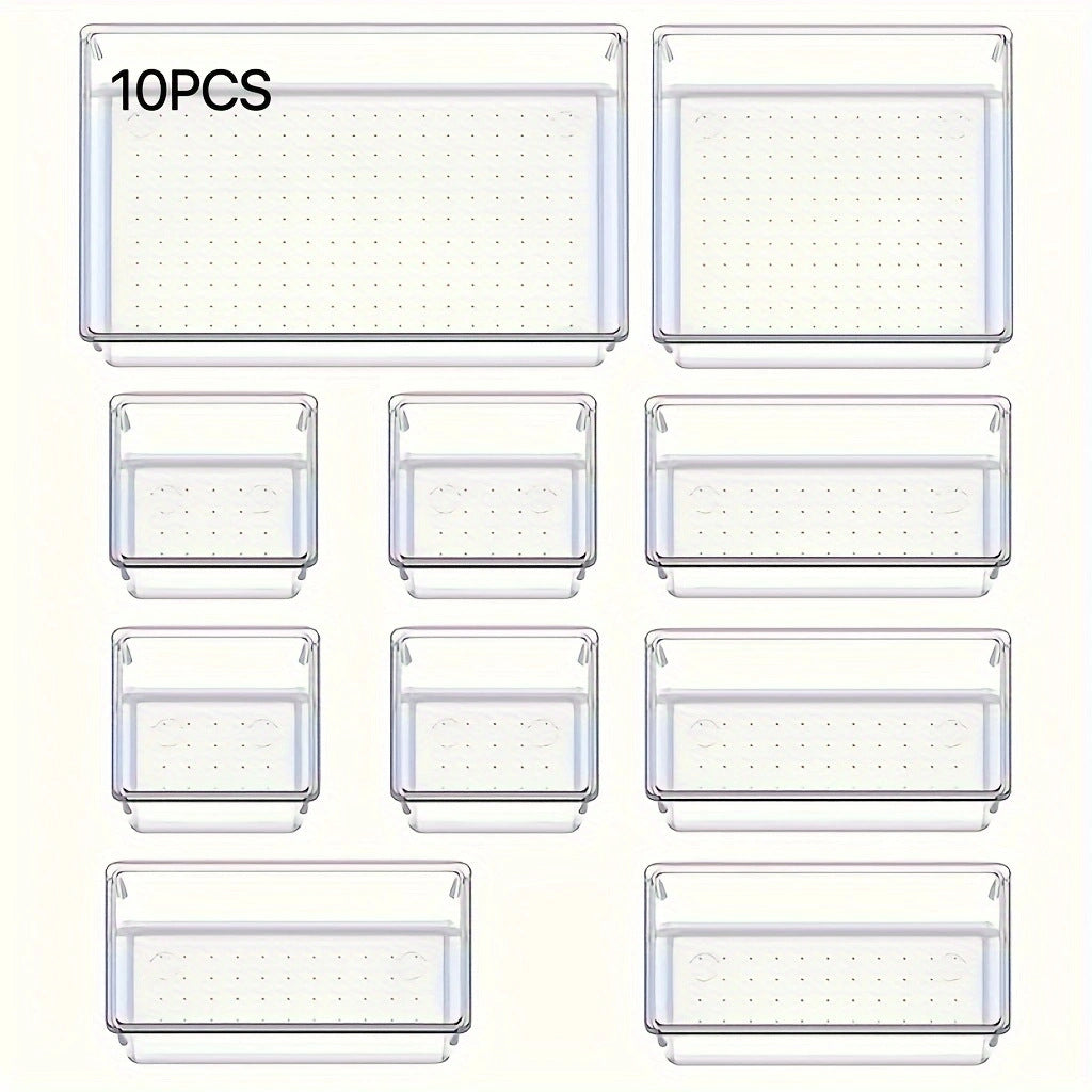 The Drawer Reset Kit: 10 clear organizer trays in mixed sizes