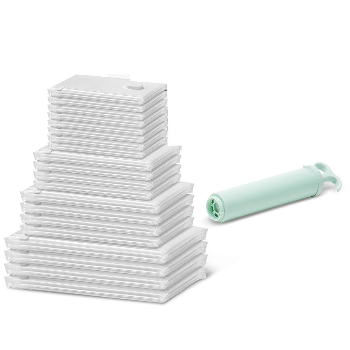 The Vacuum Storage Bag Set – 20 Bags in 5 Sizes + Hand Pump